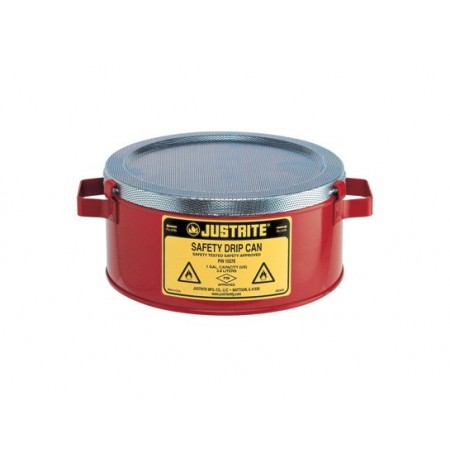 Steel Drip Can w/handles for portability, spill cap. 1-gallon, fire baffle acts as flame arrester
