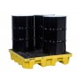 EcoPolyBlend™ Spill Control Pallet, 4 drum square, with drain, recycled polyethylene 