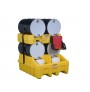 Drum Management Stack Module, dispensing shelf optional, forklift channels, poly, Yellow
