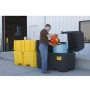 EcoPolyBlend™ Double Drum Collection Center, dual covers, forklift channels, recycled content, Black
