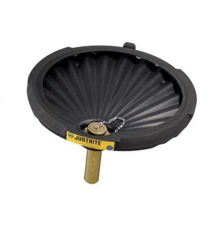 EcoPolyBlend™ Funnel for flammables with drum fill vent and flame arrester, recycled content, Black 