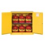 Sure-Grip® EX Safety Cabinet/Can Package, Cap. 30-gal. cabinet w/cans, 2 shlvs, 2 m/c doors
