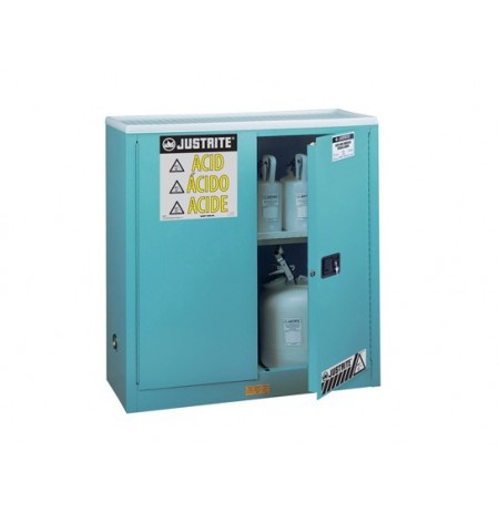 Sure-Grip® EX Corrosives/Acid Stl Safety Cabinet, Dims. 44"H, Cap. 30 gal., 1 shelf, 2 m/c doors