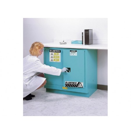 Sure-Grip® EX Undercounter Corrosives/Acid Stl Safety Cabinet, Cap. 22 gal, 1 shelf, 2 m/c doors