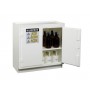 Freestanding corrosives/acid safety cabinet, Cap. thirty-six 2-1/2 ltr bottles, 2 door, poly