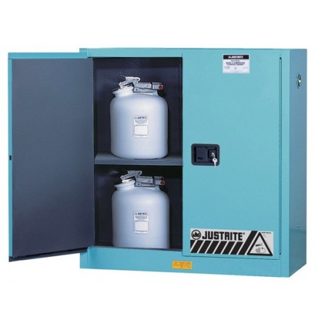 ChemCor® Corrosives/Acids Safety Cabinet, Cap. 30 gallons, 1 shelf, 2 manual-close doors
