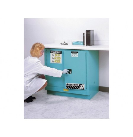 ChemCor® Undercounter Corrosives/Acids Safety Cabinet, Cap. 22 gallons, 1 shelf, 2 m/c doors 