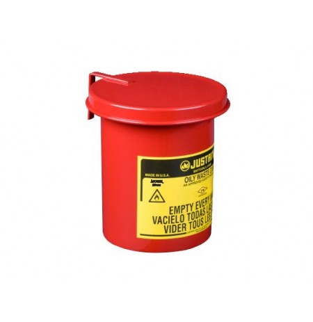 Oily Waste Mini Benchtop Can for long cotton-tip applicators, 0.45 gallon (1.7L), SoundGard™ cover