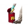 Oily Waste Can, 6 gallon (20L), foot-operated self-closing cover