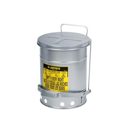 Oily Waste Can, 6 gallon (20L), foot-operated self-closing SoundGard™ cover 