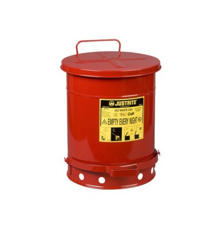 Oily Waste Can, 10 gallon (34L), foot-operated self-closing cover