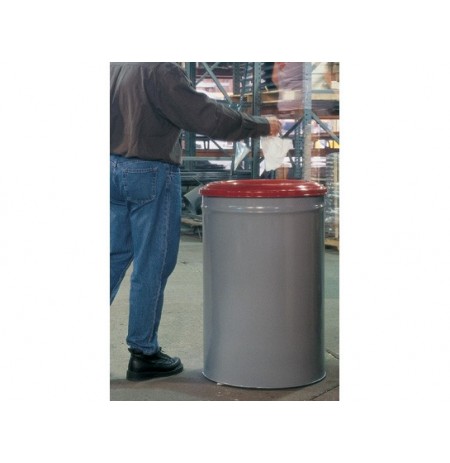 Heavy Duty Cease-Fire® Waste Receptacle, Safety Drum Can with Red Steel Head, 15 gallon (57L)