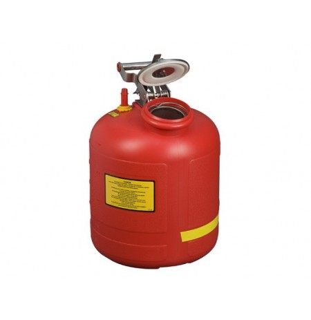 Safety Can for Liquid Disposal, S/S hardware, 5 gallon (19L), flame arrester, polyethylene, with built-in fill gauge