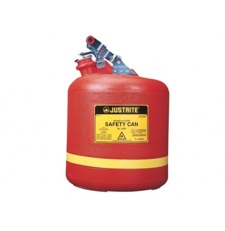 Type I Safety Can, Round Nonmetallic, S/S hardware, 5 gallon, flame arrester, polyethylene
