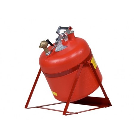 Safety Can, Tilt-style w/Stand, S/S hrdwr, 5 gal., top s/c Brass faucet, flame arrester, poly