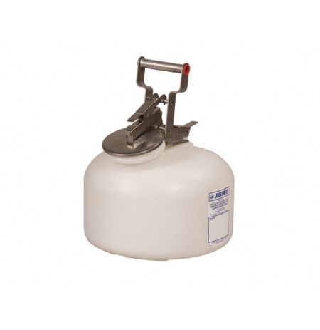 Safety Container for corrosives/acids, Wide-mouth, S/S hardware, 2 gal., self-close cap, poly 