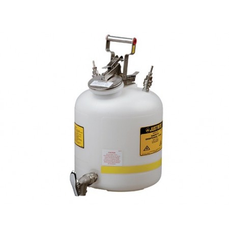 Disposal Can with faucet, Quick-Disconnect, S/S fittings for 1/4" tubing, 5 gallon, poly