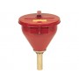 Large Steel Drum Funnel for flammables w/6" Flame Arrester and self-closing cover, 2" drum bung